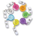 Workstation Translucent ID Badge Reels Round Belt Clip Strap 48 Pack ASSORTED Colors WO713271